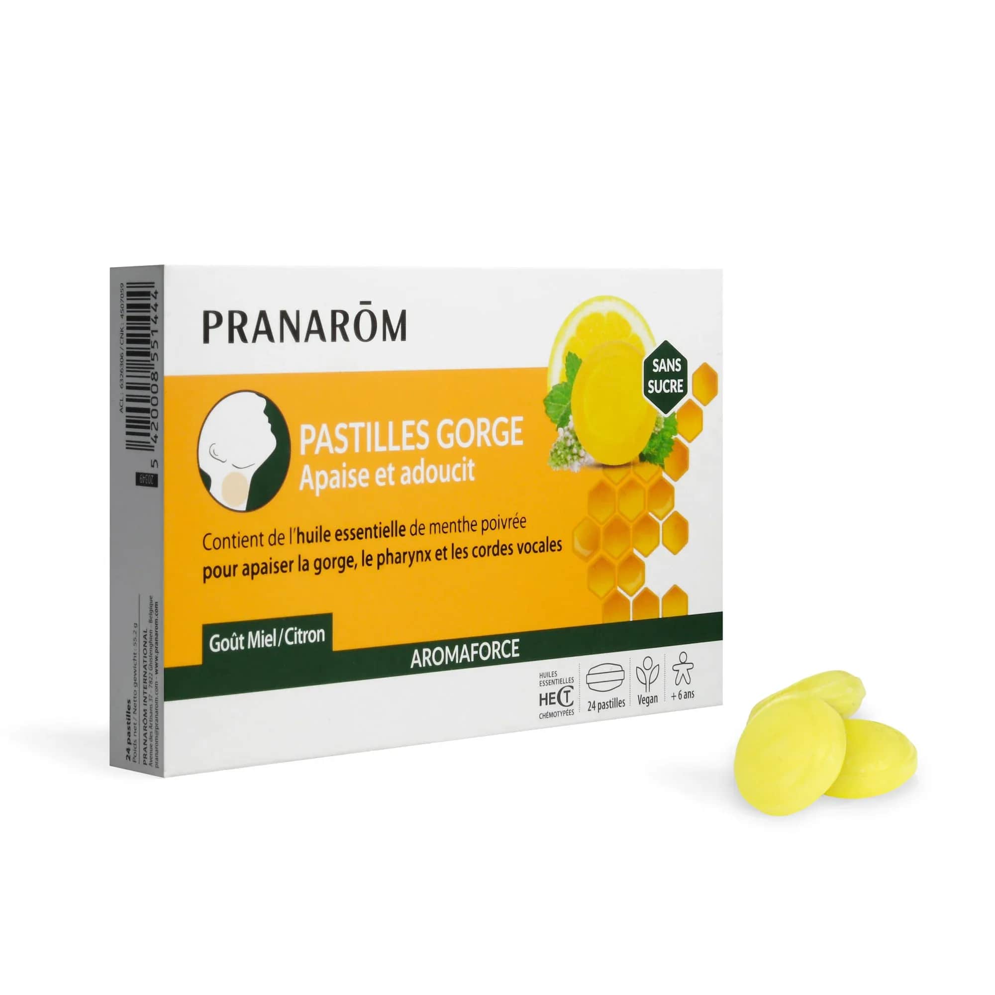 Aromaforce Pastilles Gorge Miel Sans Sucre x24
