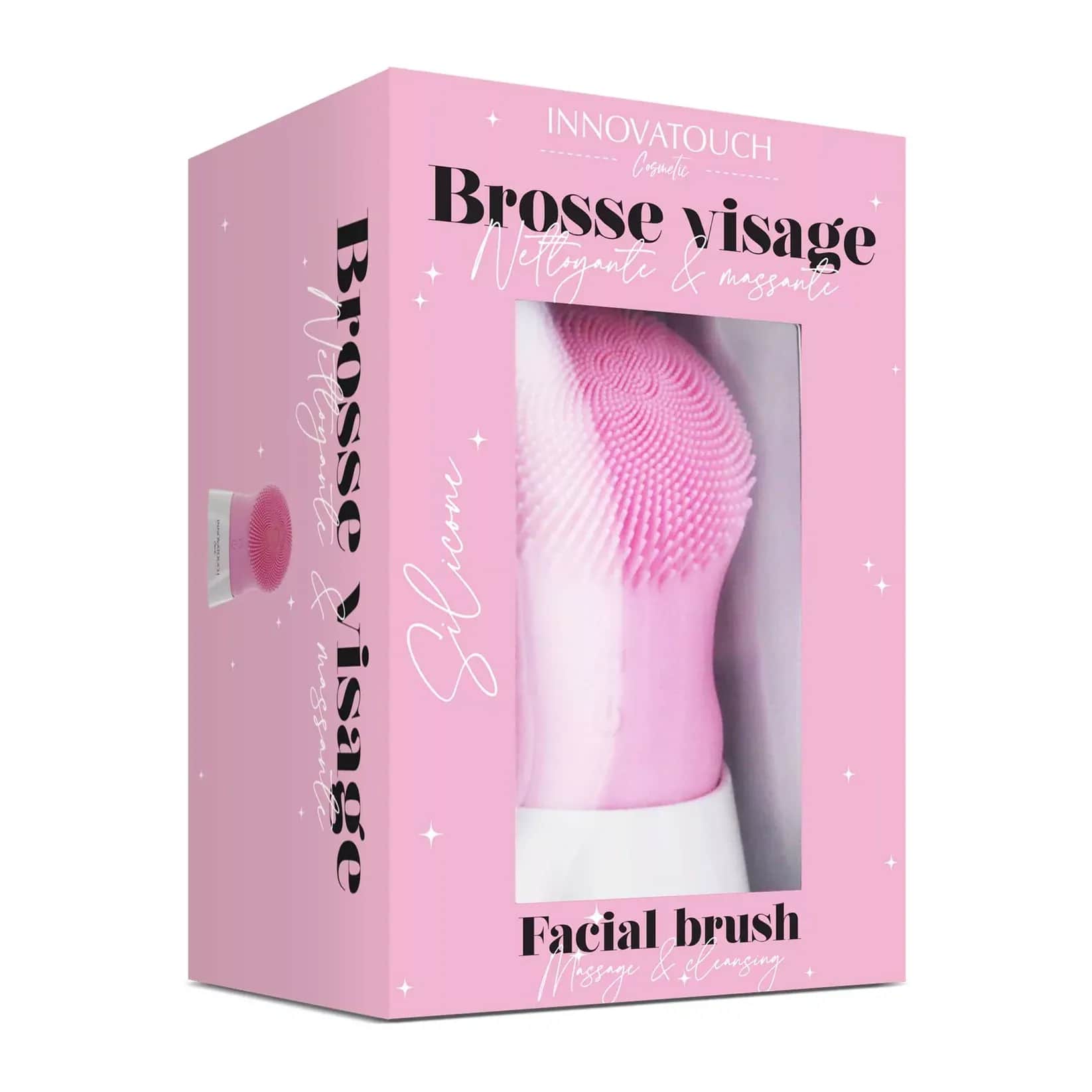 Brosse Electrique Visage Nettoyante & Massante Silicone Rose