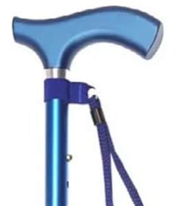 Canne Réglable Alu Bleu Métal + Dragonne