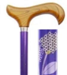 Canne Réglable Alu Violet motif fleurs