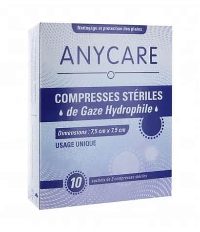 Compresse stérile 7.5cm x 7.5cm /10u
