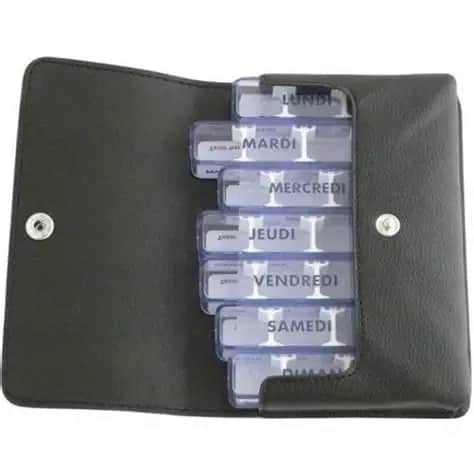 Pilulier MEDIDOSE Simili Cuir Noir