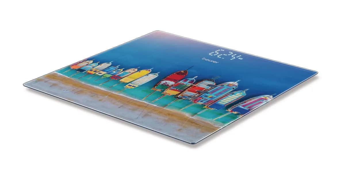 GS215 Pèse personne verre motif Boat 180kgs