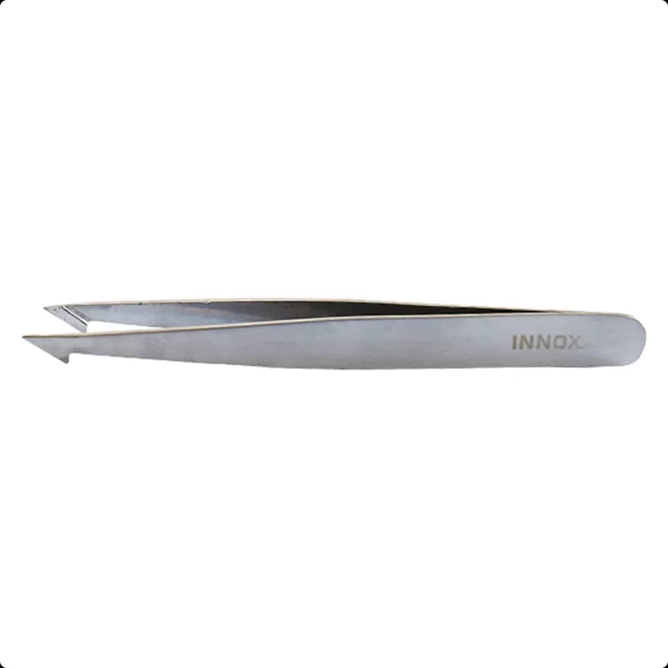 Pince à épiler mors effilé brillant silver 9.7cm