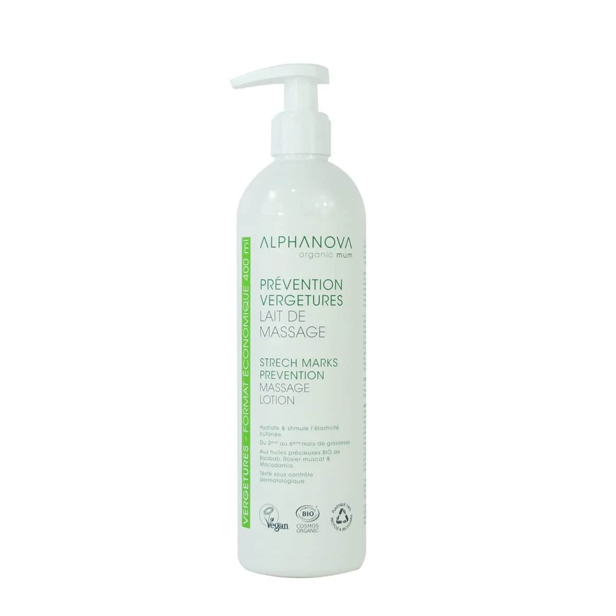 Lait de massage Anti-Vergeture double action bio 400ml