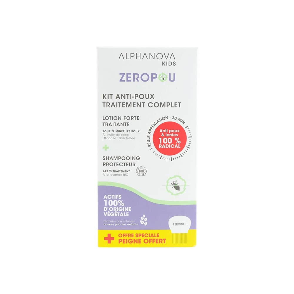 ALPHANOVA Zéropoux Kit Anti-poux (Lotion 100ml + Shampooing 200ml + Peigne offert)