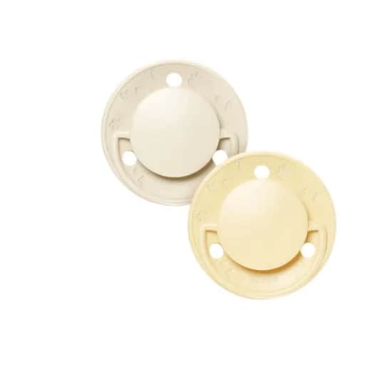 Sucette ronde 0-6m jaune/beige