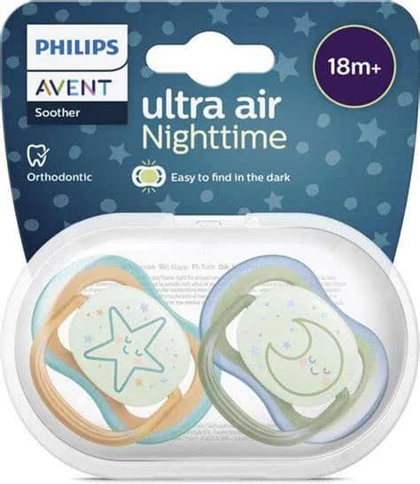 Sucettes Air Nuit 18M+ x2 (Etoile/Lune)