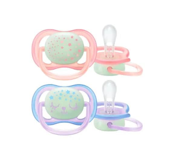 Sucettes Ultra Air 0-6 mois Mixte x2 (Vert/Bleu/Violet)