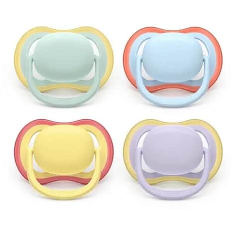 Sucettes Ultra Air 0-6 mois x2 (Vert/Bleu/Jaune/Violet)
