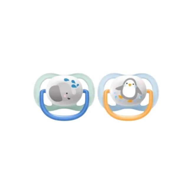Sucettes Ultra Air 0-6M Boy éléphant/pingouin