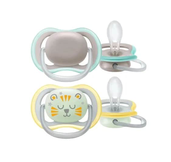 Sucettes Ultra Air 18 mois+ x2 Jour et Nuit (Marron/Lion)