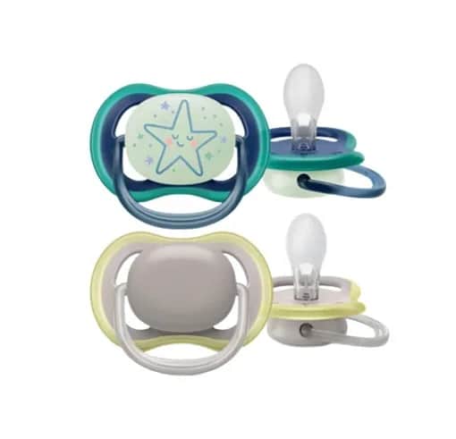 Sucettes Ultra Air 6-18 mois x2 Jour et Nuit (Etoile/Gris)
