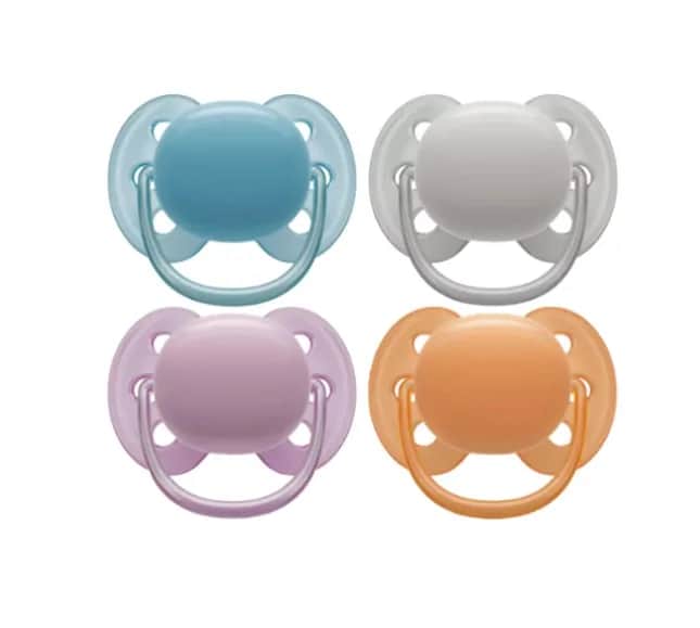 Sucettes Ultra Douce 6-18 mois x2 (Bleu/Gris/Rose/Orange)