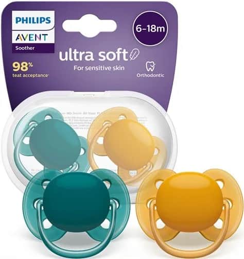 Sucettes Ultra Douce 6-18 mois x2 (Vert/Jaune)