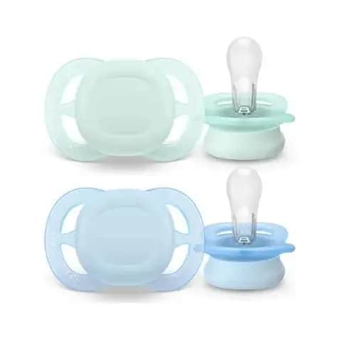 Sucettes Ultra Start 0-2 mois x2 (Bleu pastel / Vert pastel)