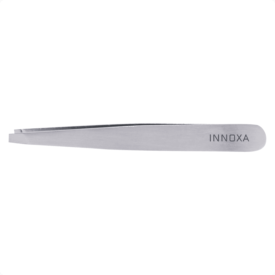 Pince à épiler mors droit mat silver 9.6cm