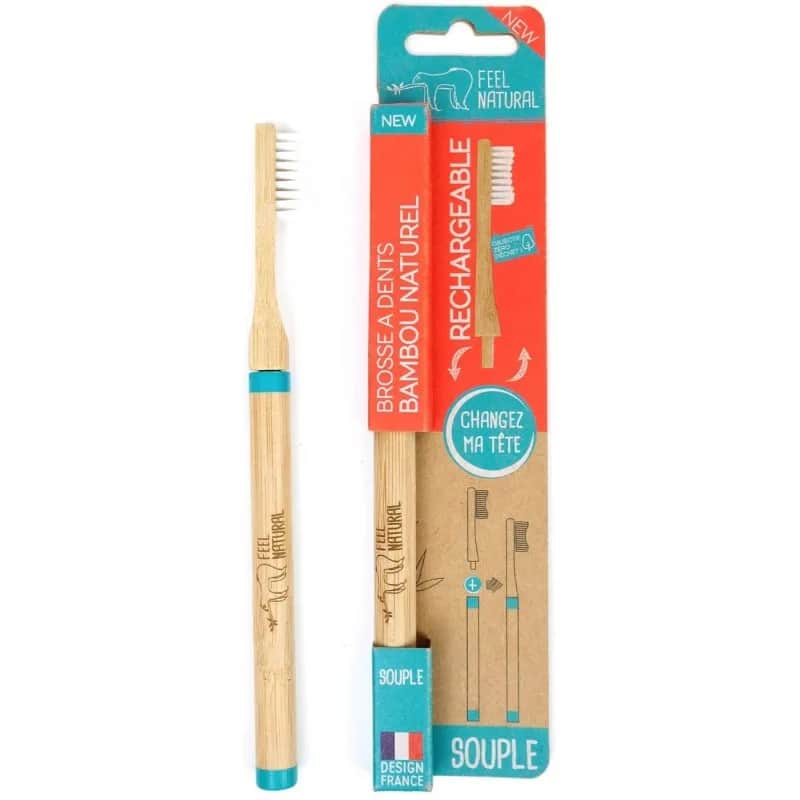 Brosse à dents tête interchangeable bambou Souple