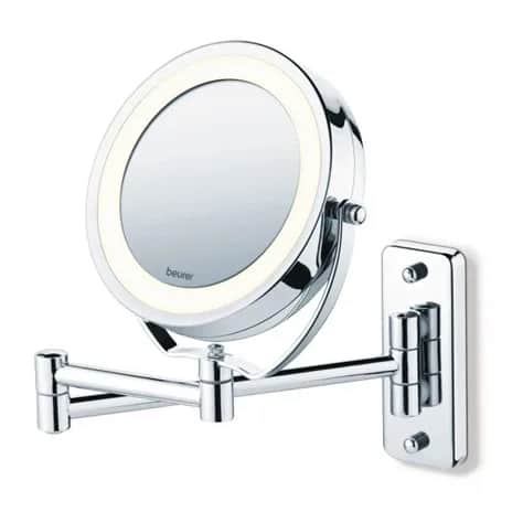 BS59 Miroir éclairé grossissement x5 2 en 1 mural et pied 8 leds